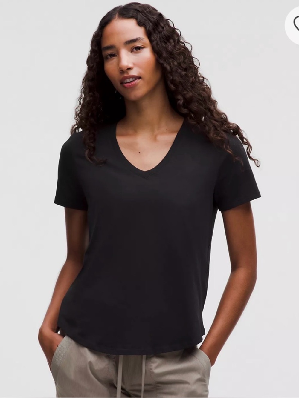 Lululemon Love Tee V-Neck Women’s T-shirt Black - Picture 4 of 4